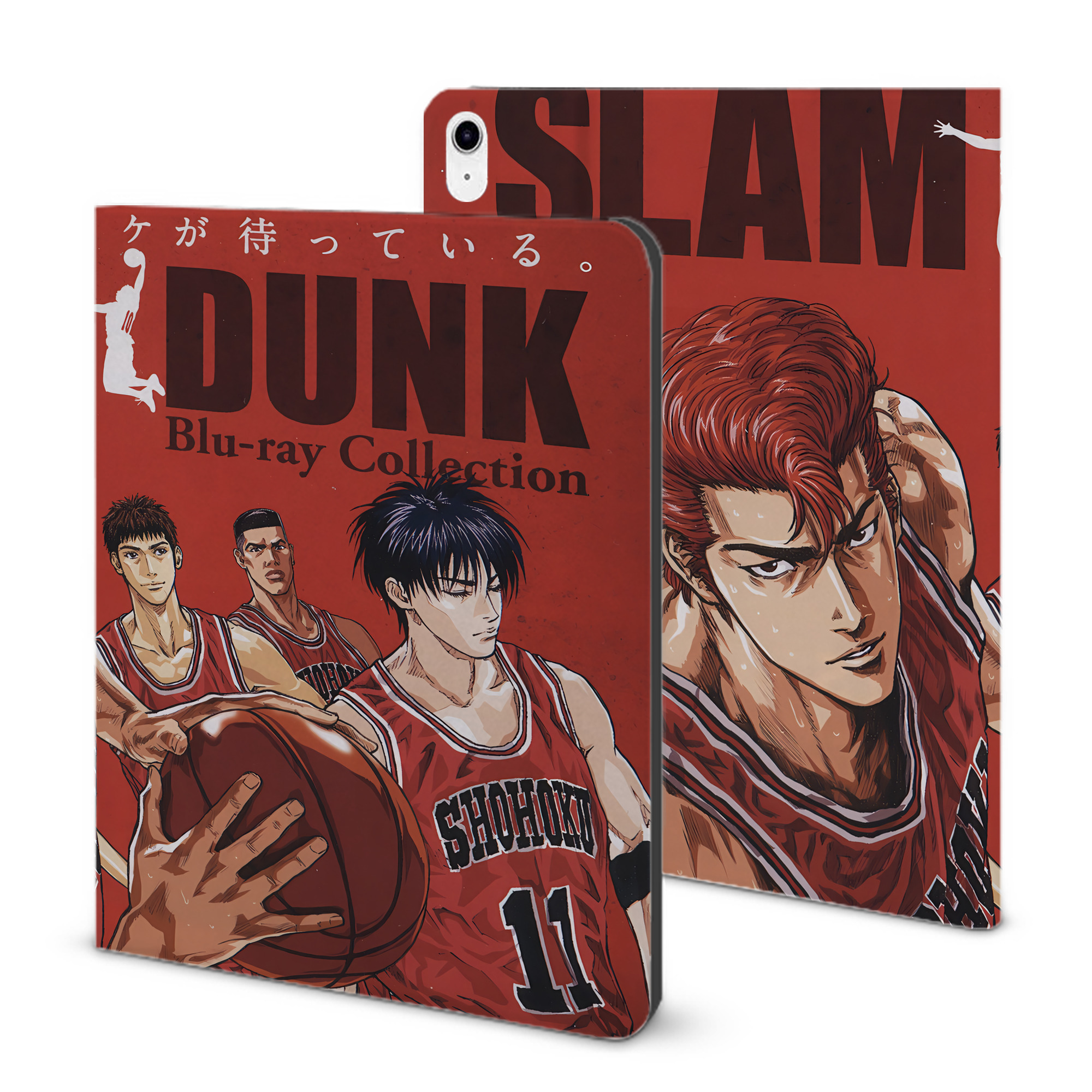 （画像用） SLAM DUNK／スラムダンク IPad ケース ブック型 PUレザー TPU 耐衝撃 軽量 薄型 ペン収納なし 全面保護 IPad 各モデル対応